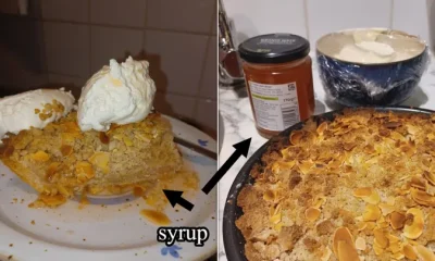 Rhubarb pie with syrup