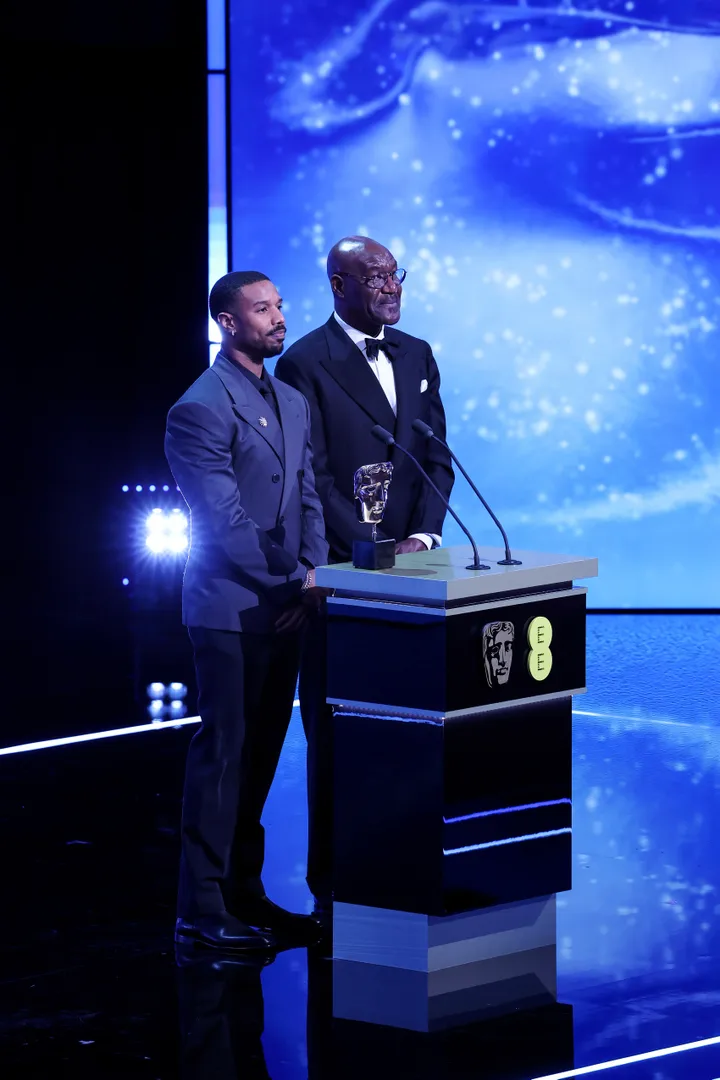 Michael B. Jordan and Delroy Lindo presenting at the 2026 Baftas