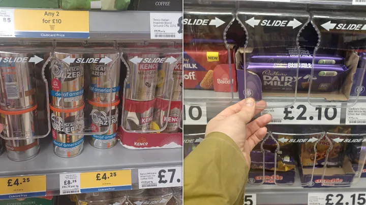 In my local Tesco, both coffee and chocolate are protected by anti-theft screens