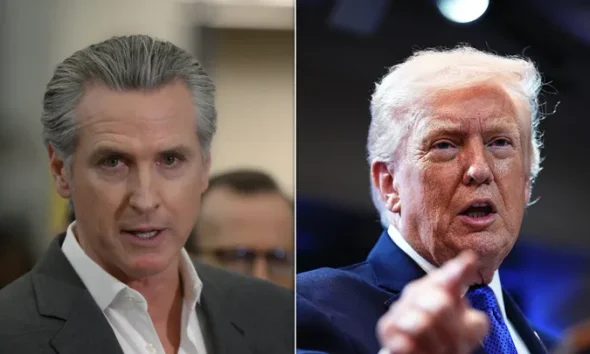 California Gov. Gavin Newsom (D) and President Donald Trump.