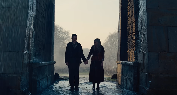 Owen Cooper and Charlotte Mellington as young Heathcliff and Cathy in Wuthering Heights