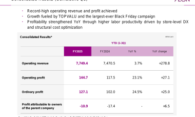 Aeon Q3 FY2025 presentation slides: Record revenue despite EPS miss