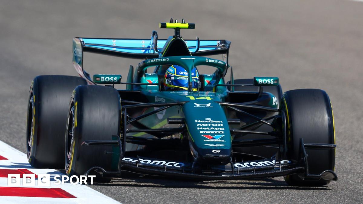 Fernando Alonso driving the 2026 Aston Martin during testing in Bahrain