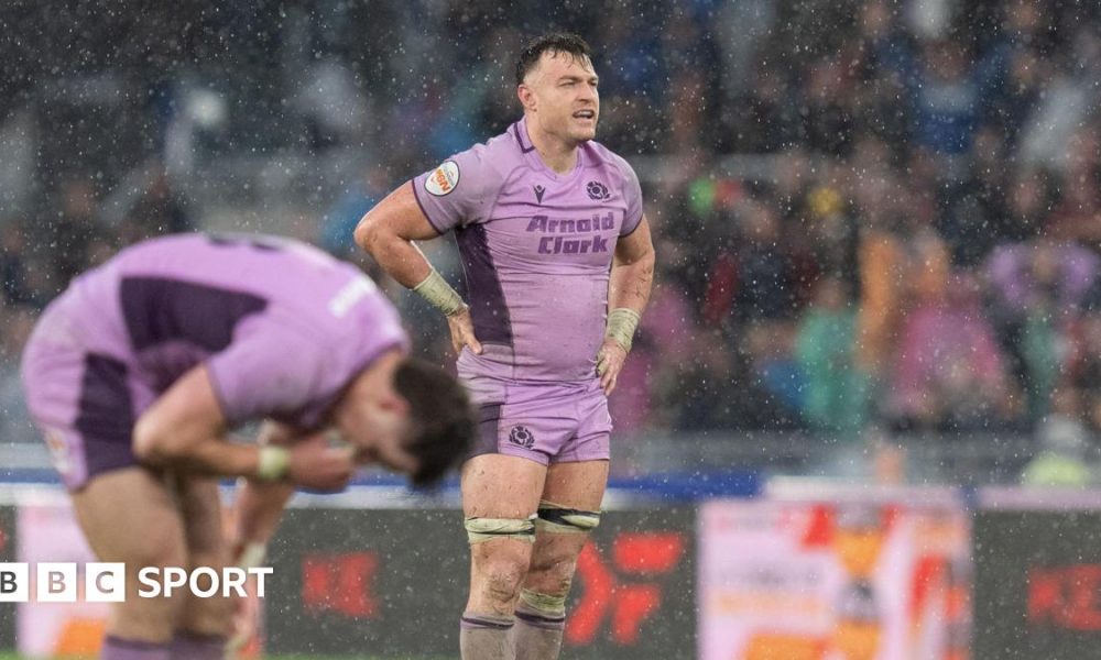 Scotland's Jack Dempsey looks dejected after Six Nations defeat by Italy