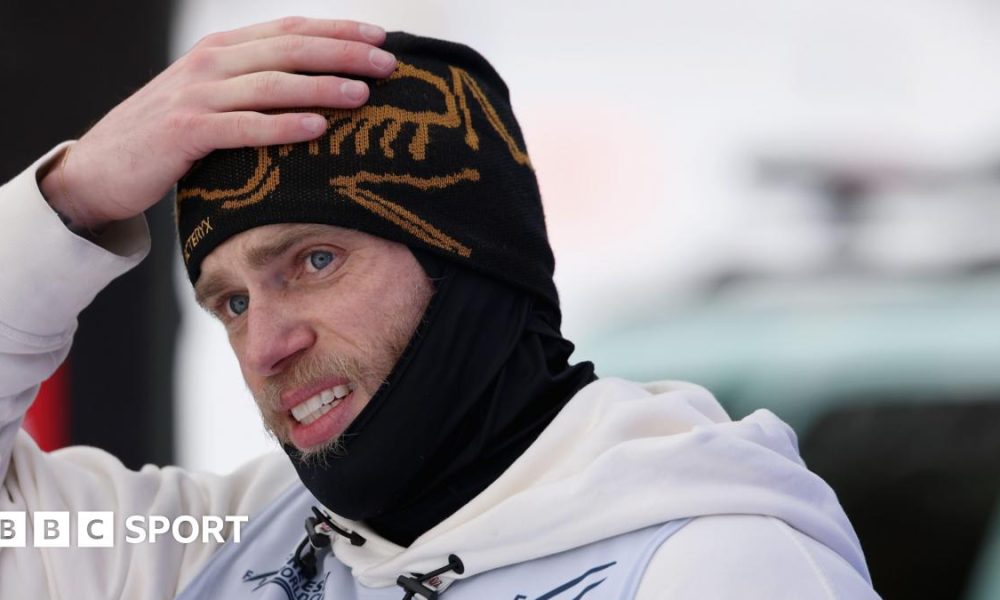 Gus Kenworthy of Great Britain looks on during training prior to competing in the men's freeski halfpipe final during the Toyota US Grand Prix 2025 at Copper Mountain