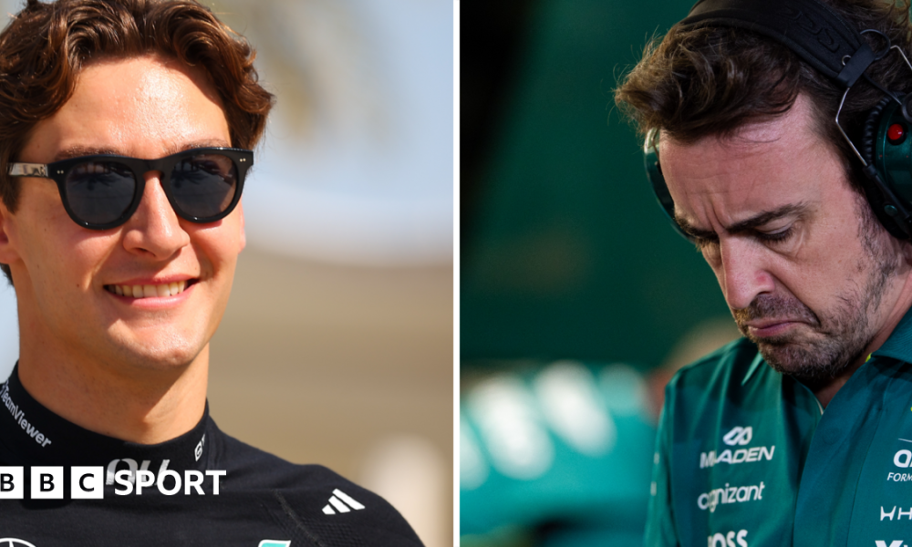 George Russell and Fernando Alonso