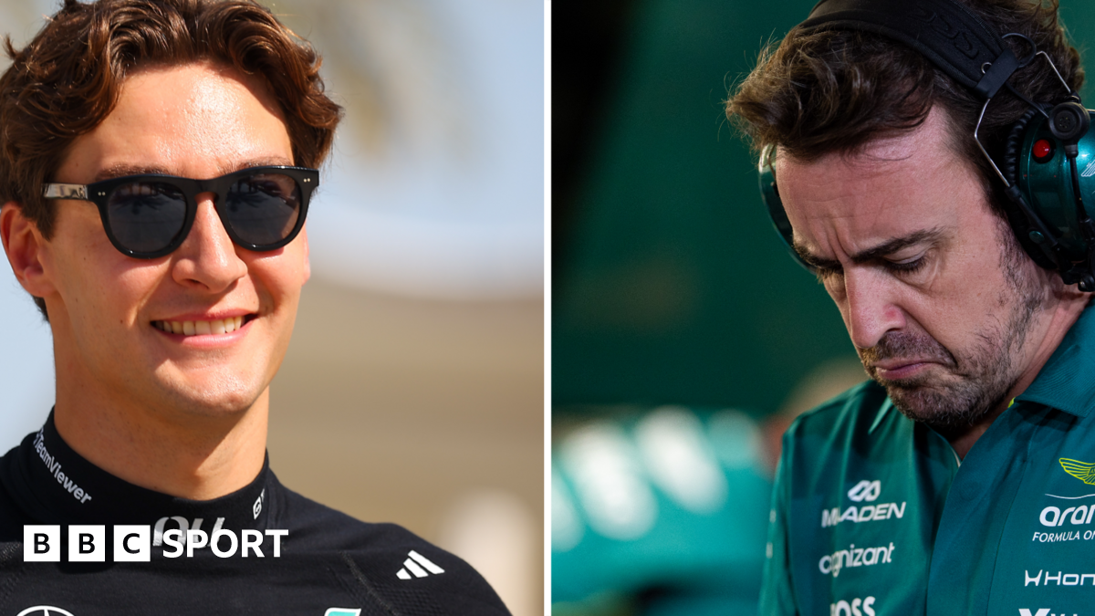 George Russell and Fernando Alonso