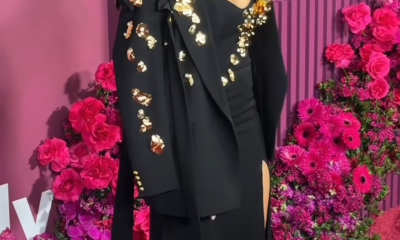 Angela Bassett Stunned In A Falguni Shane Peacock Black Embellished Gown And Blazer At The American Black Film Festival Honors 4