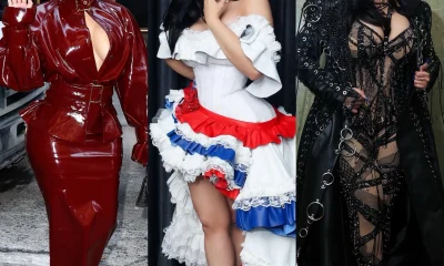 Cardi B Storms Saturday Night Live Wearing Rowen Rose Burgundy Patent Look Custom Bryan Hearns And Leather Candice Cuoco Final 22