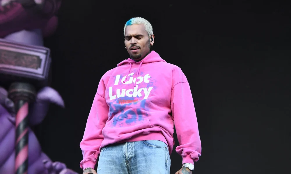 Chris Brown performing at Wireless Festival, Crystal Palace Park, London