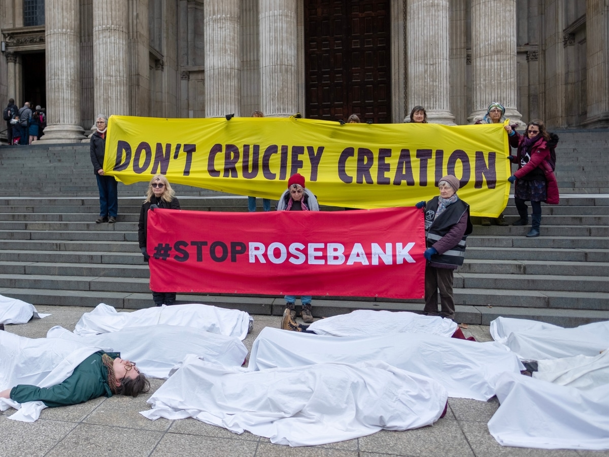 Christian protest at St Paul's demands an end to Rosebank oil field
