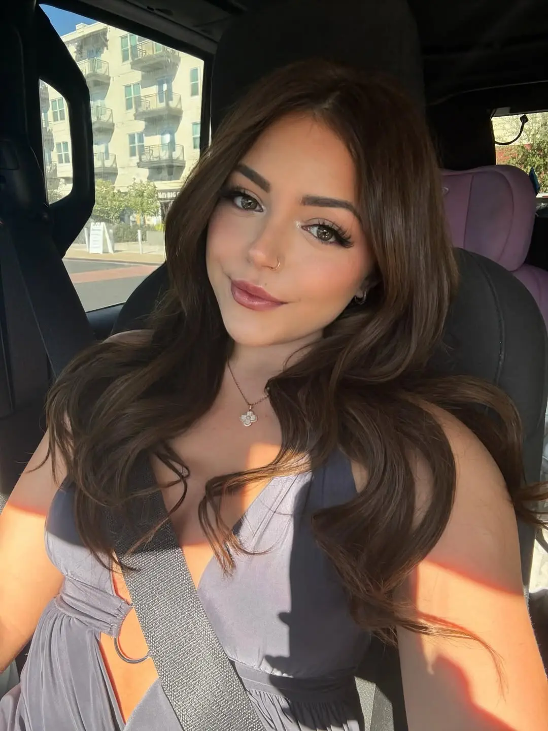 Haley Nicole takes selfie in the car