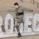 ICE sculpture hilariously destroyed by Trump goon