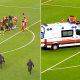 Medics swarm onto pitch as star knocked out and another rushed to hospital in horror clash of heads