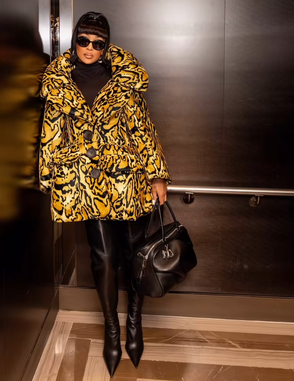 Monica Wore A Marc Jacobs Leapord Spring 2025 Look To The Brands NYFW Show 4