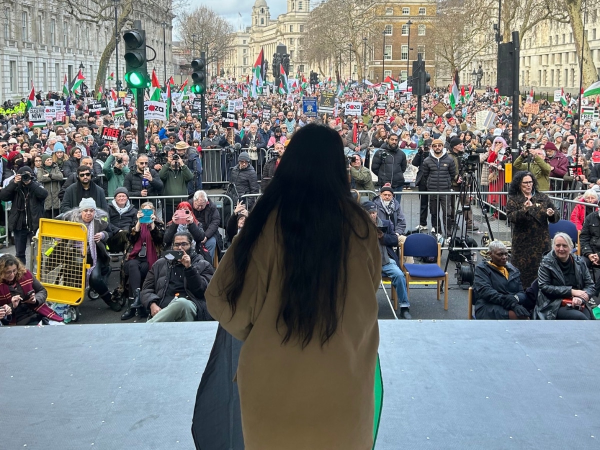 Zarah Sultana calls out Israel's fake ceasefire at London protest