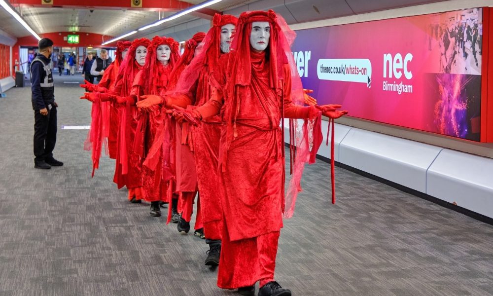 Peace campaigners protest arms fair at Birmingham NEC