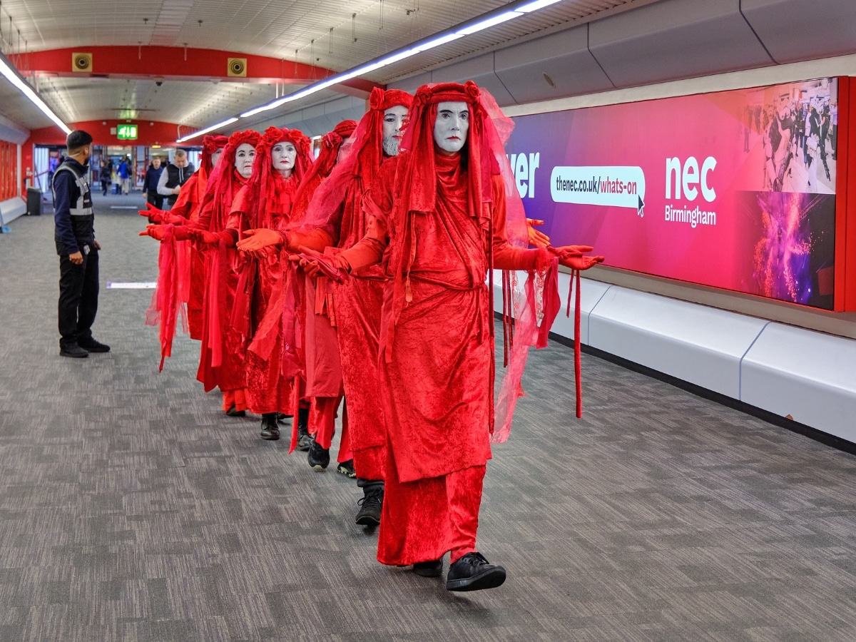 Peace campaigners protest arms fair at Birmingham NEC