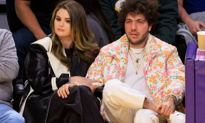 Selena Gomez and Benny Blanco at Lakers vs Heat game