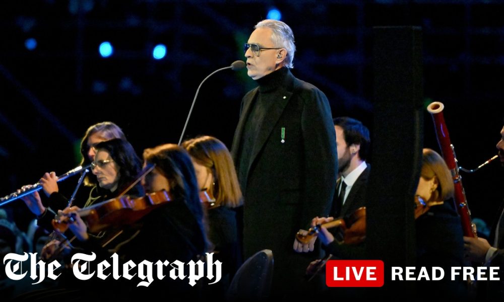 Andrea Bocelli rescues opening ceremony after Mariah Carey dresses like a meringue