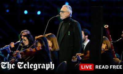 Andrea Bocelli rescues opening ceremony after Mariah Carey dresses like a meringue