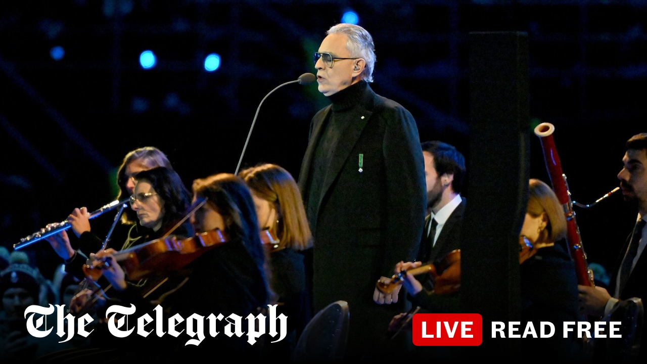 Andrea Bocelli rescues opening ceremony after Mariah Carey dresses like a meringue