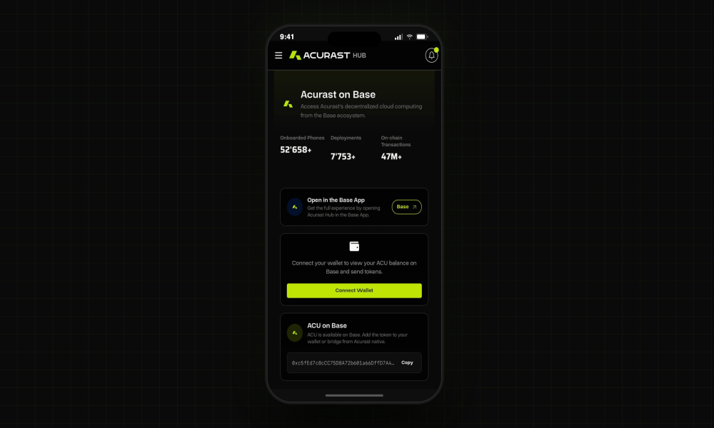 Acurast Launches 225,000-Smartphone AI Network on Base
