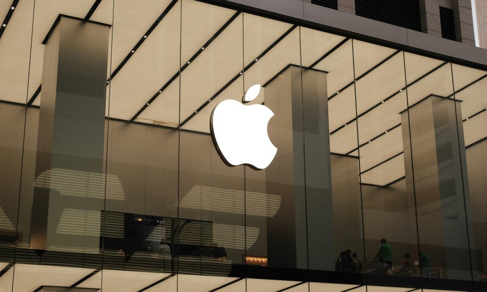 Apple Logo on a Glass Window