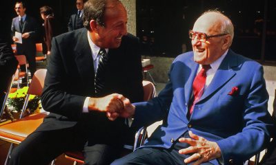 Bears founder George Halas (right) with NFL commissioner Pete Rozelle