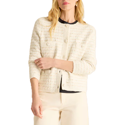 white lady jacket cardigan