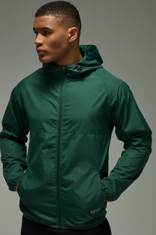 boohooMAN Man Active Shower Resist Ripstop Regular Fit Windbreaker 1