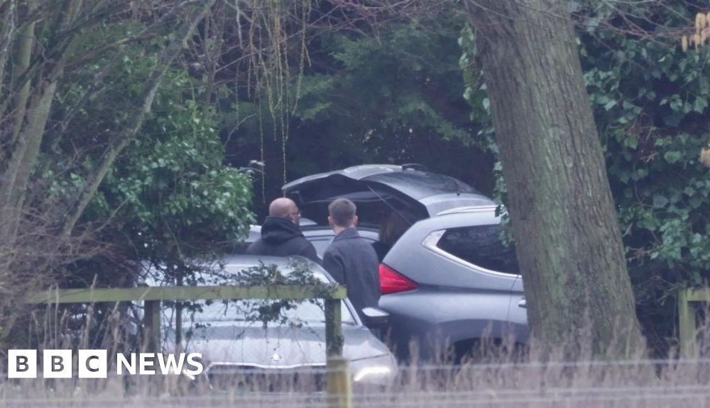 Vehicles arrive at Sandringham Estate in Norfolk