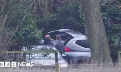 Vehicles arrive at Sandringham Estate in Norfolk
