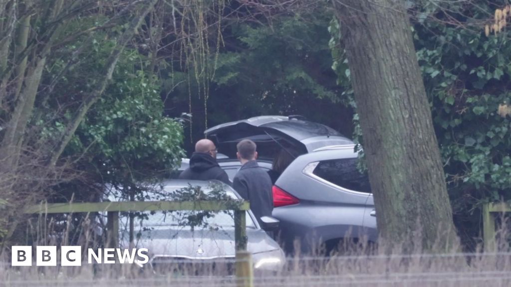 Vehicles arrive at Sandringham Estate in Norfolk