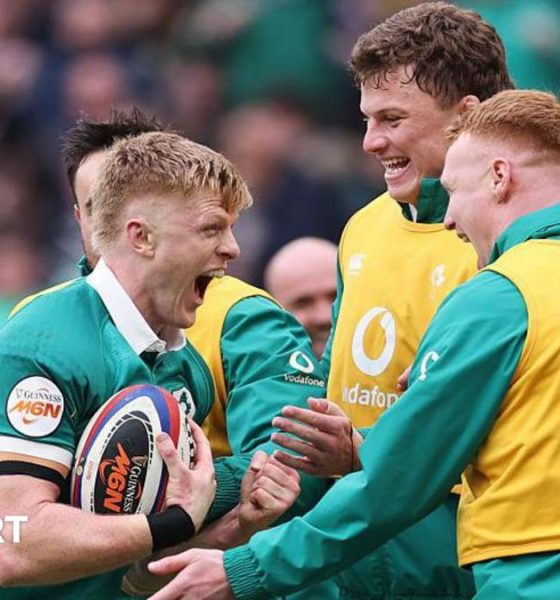 Tommy O'Brien celebrates