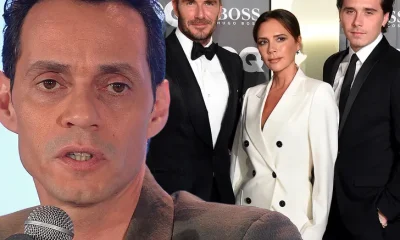 marc anthony victoria david and brooklyn beckham. getty