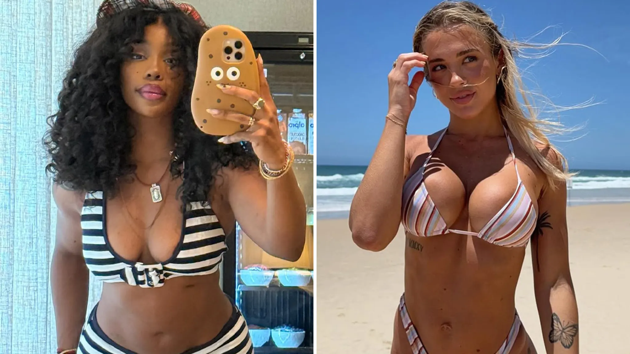 SZA vs. Tammy Hembrow Who'd You Rather?! Bikini Babes In Stripes Edition