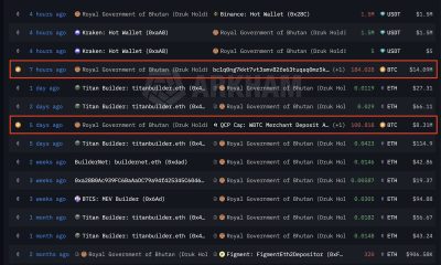 Blockchain analytics dashboard showing Bhutan Bitcoin outflows