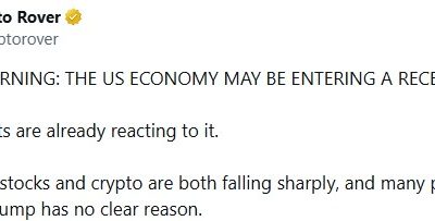 Us Recession Fears Trigger Sharp Crypto Market Crash