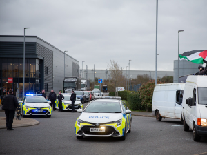 Elbit Filton factory blocked by 'People Against Genocide'