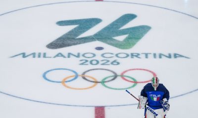 Italy goalie Gabriella Durante skates before a women's hockey game against France at the Milano Santagiulia ice hockey arena at the Milan Cortina Winter Olympics, in Milan, on Feb. 5, 2026.