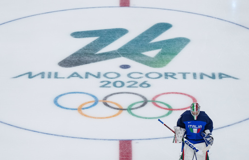 Italy goalie Gabriella Durante skates before a women's hockey game against France at the Milano Santagiulia ice hockey arena at the Milan Cortina Winter Olympics, in Milan, on Feb. 5, 2026.