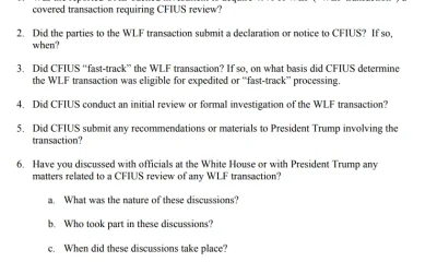 Senators urge CFIUS probe into UAE stake in Trump-linked World Liberty Financial - 2