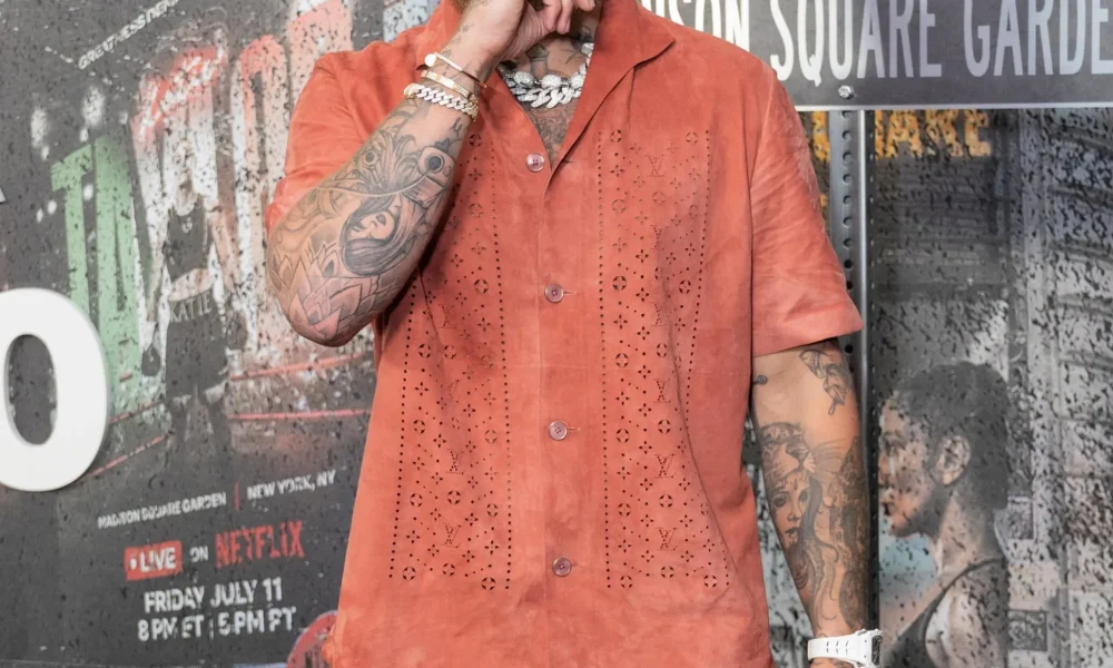 Jake Paul at Katie Taylor Vs Amanda Serrano 3 Arrivals