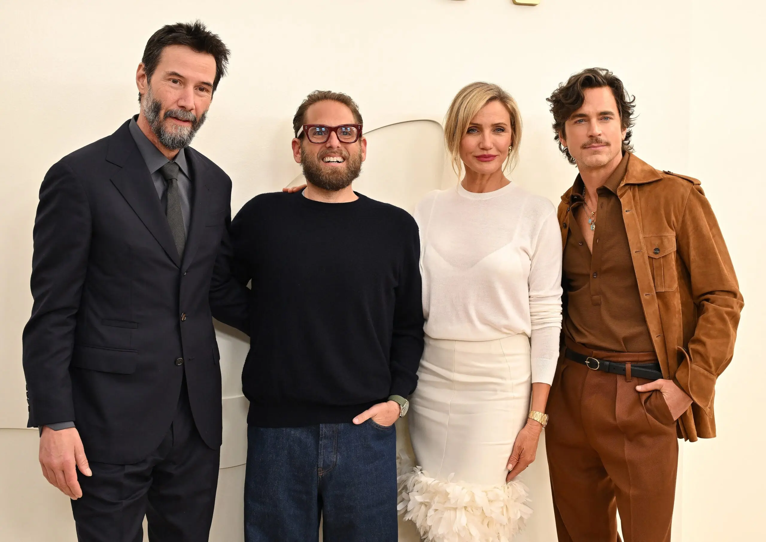 Keanu Reeves, Jonah Hill, Cameron Diaz, and Matt Bomer at the 'Outcome' Premiere