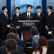 Korean band BTS appears at the daily press briefing in the Brady Press Briefing of the White House in Washington, DC, May 31, 2022