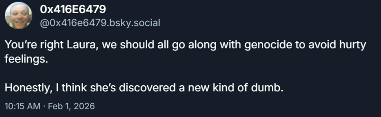 Kuenssberg tells Polanski talking about Gaza genocide is 'divisive'