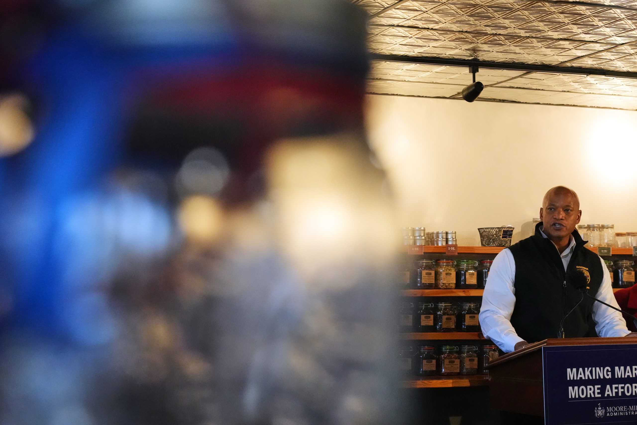Maryland Gov. Wes Moore speaks during a press conference announcing the Protection from Predatory Pricing Act, in Severna Park, Maryland, Jan. 20, 2026.
