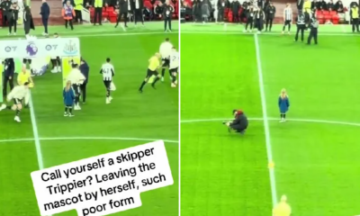 Newcastle players leave young mascot abandoned on pitch before Liverpool defeat | Football