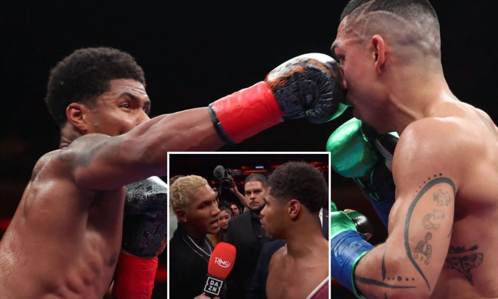 Shakur Stevenson DOMINATES Teofimo Lopez to become four-weight world champ and calls out Conor Benn in heated face-off
